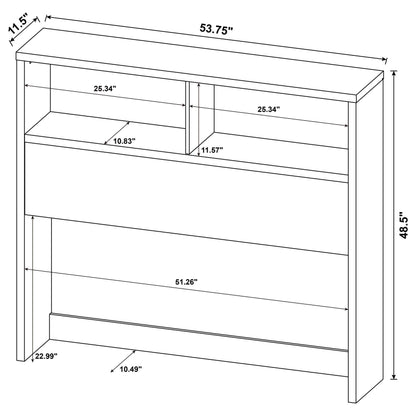 Westpark 49-inch Bookcase Headboard Black