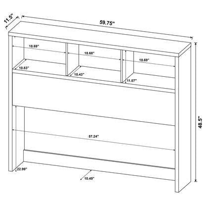 Westpark 49-inch Bookcase Headboard Black