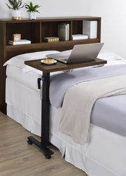 Mesa C móvil para dormitorio Westpark con altura ajustable, color negro