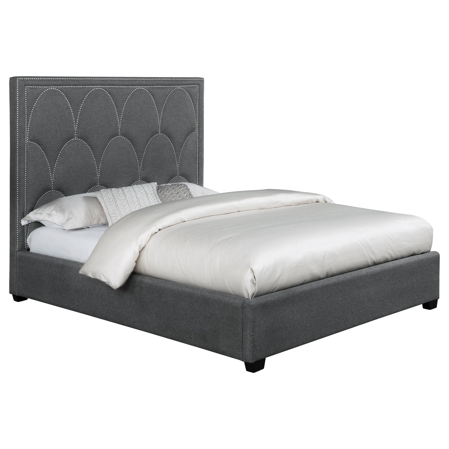 Bowfield Upholstered Panel Bed Charcoal