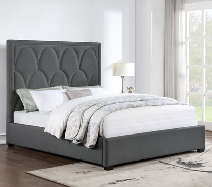 Bowfield Upholstered Panel Bed Charcoal