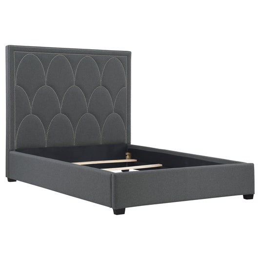 Bowfield Upholstered Panel Bed Charcoal