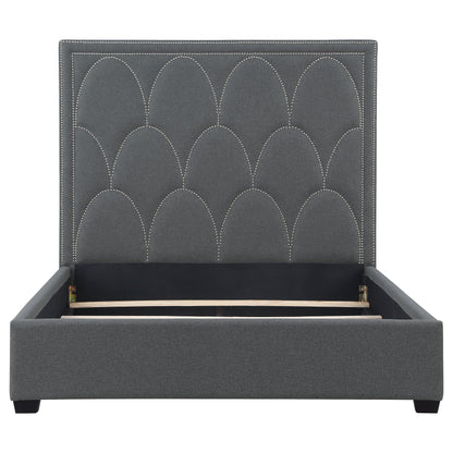 Bowfield Upholstered Panel Bed Charcoal