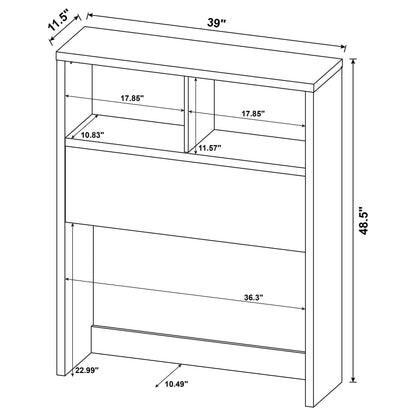 Westpark 49-inch Bookcase Headboard Black