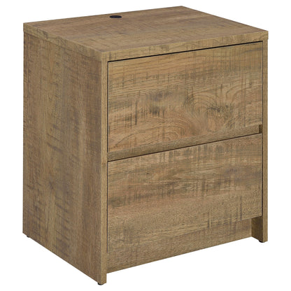 Westpark 2-drawer Nightstand LED Lights and USB Black