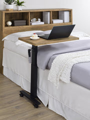 Mesa C móvil para dormitorio Westpark con altura ajustable, color negro