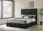 Medley Genuine Leather Panel Platform Bed Black