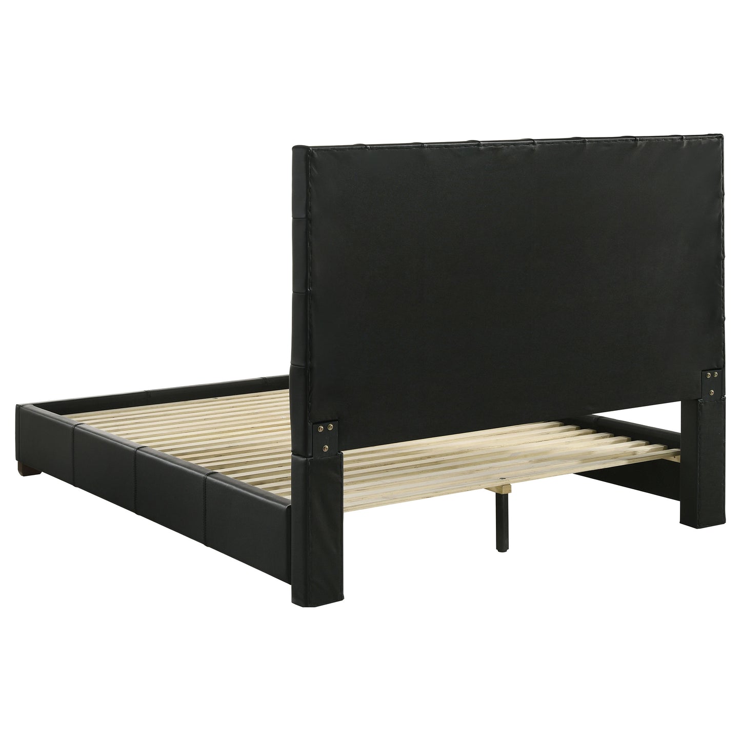 Medley Genuine Leather Panel Platform Bed Black