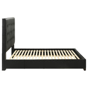 Medley Genuine Leather Panel Platform Bed Black