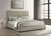 Medley Genuine Leather Panel Platform Bed Black