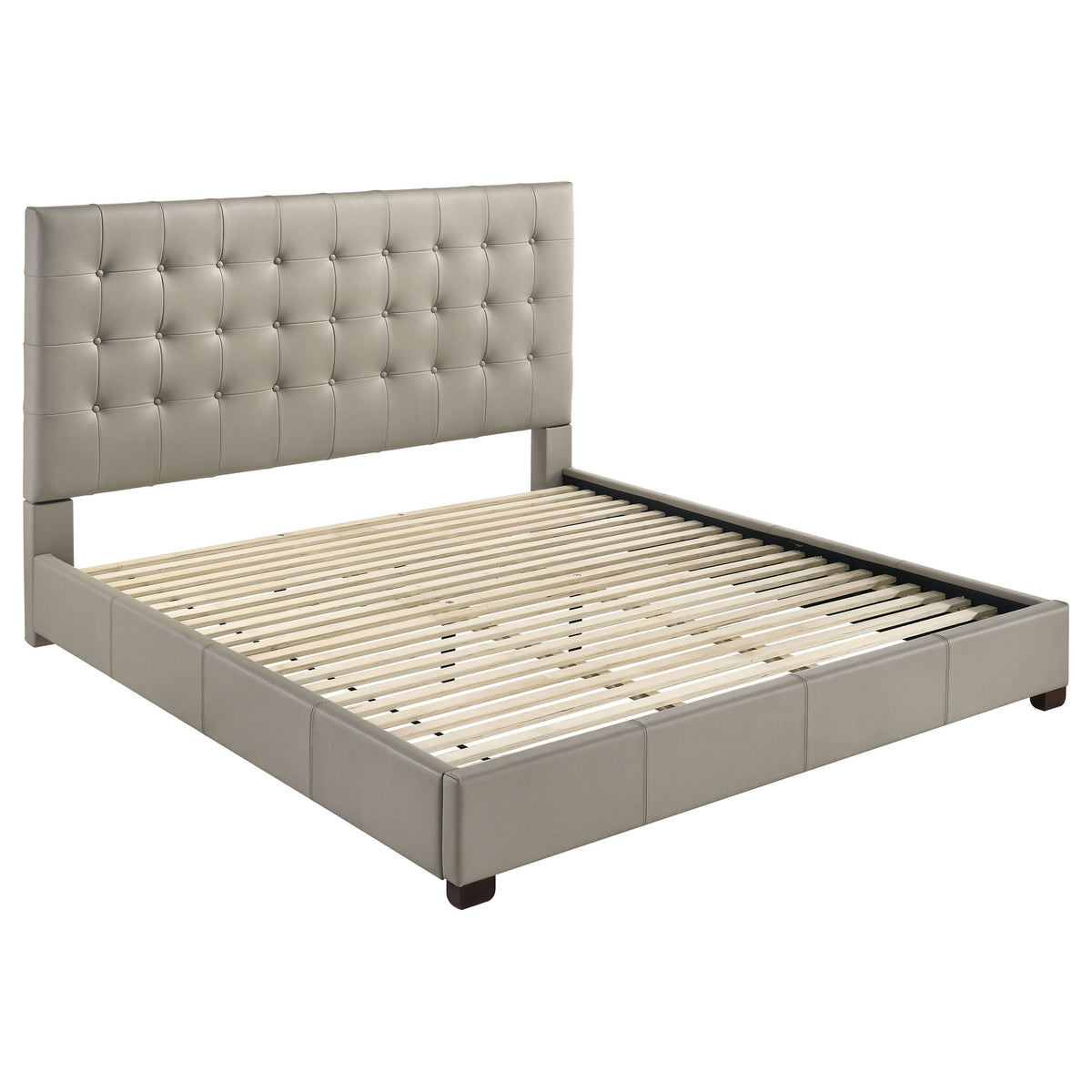 Medley Genuine Leather Panel Platform Bed Black