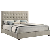 Medley Genuine Leather Panel Platform Bed Black