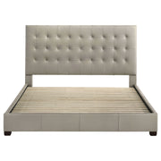 Medley Genuine Leather Panel Platform Bed Black