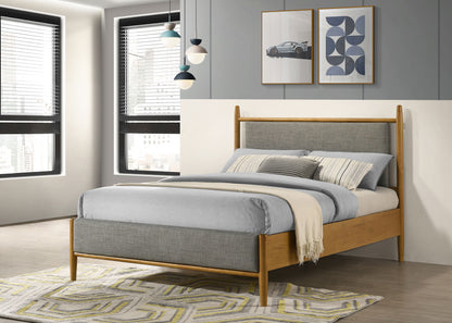 Mason 46-inch Panel Platform Bed Grey and Light Brown