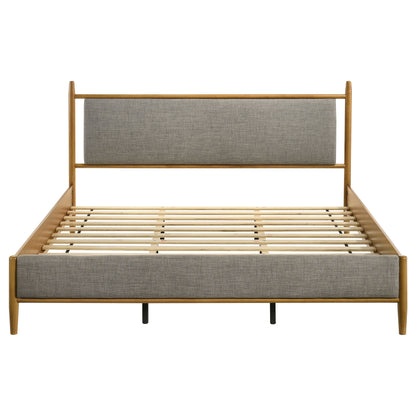 Mason 46-inch Panel Platform Bed Grey and Light Brown