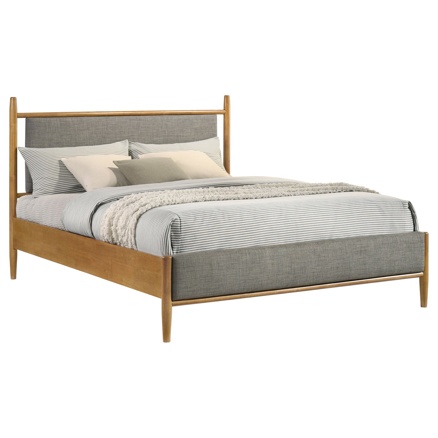 Mason 46-inch Panel Platform Bed Grey and Light Brown