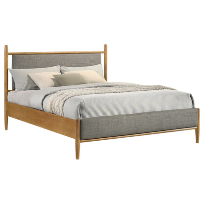 Mason 46-inch Panel Platform Bed Grey and Light Brown