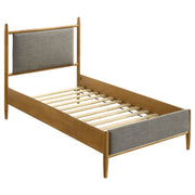 Mason 46-inch Panel Platform Bed Grey and Light Brown