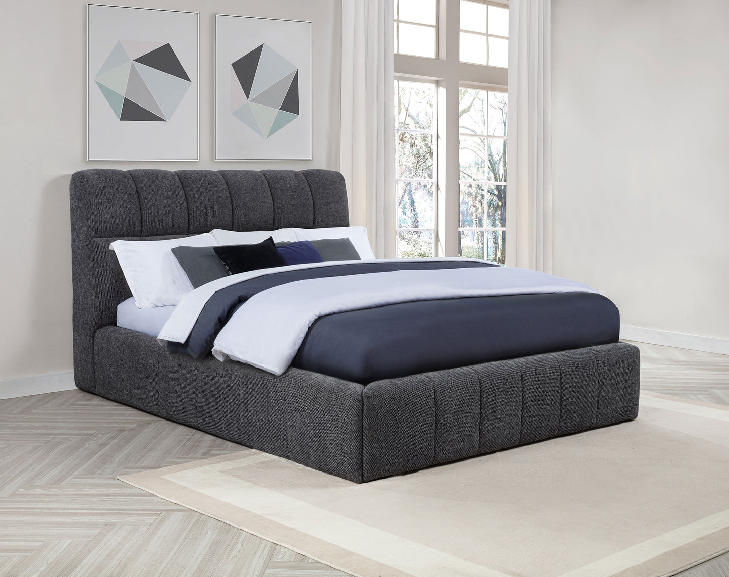 Nollet 48-inch Upholstered Panel Platform Bed