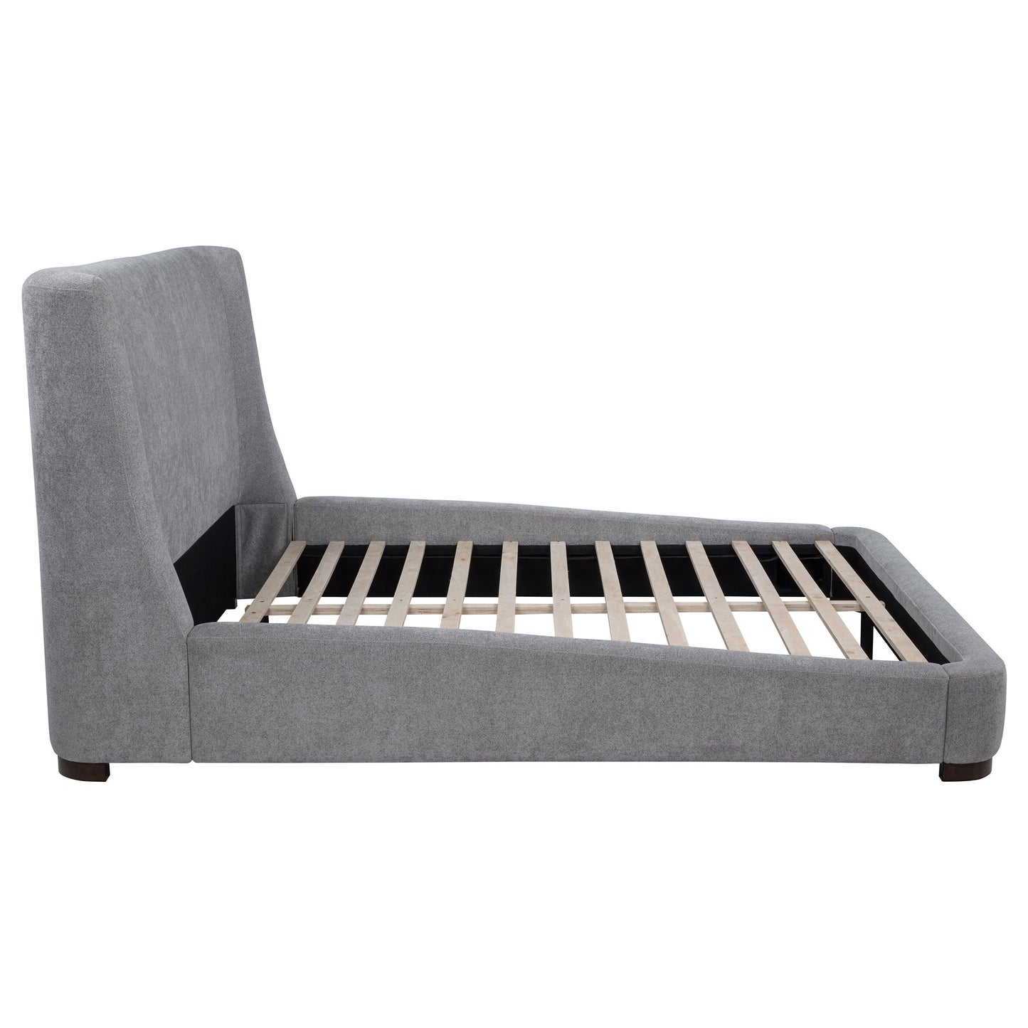 Rennes Upholstered  Wingback Platform Bed Grey