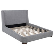 Rennes Upholstered  Wingback Platform Bed Grey