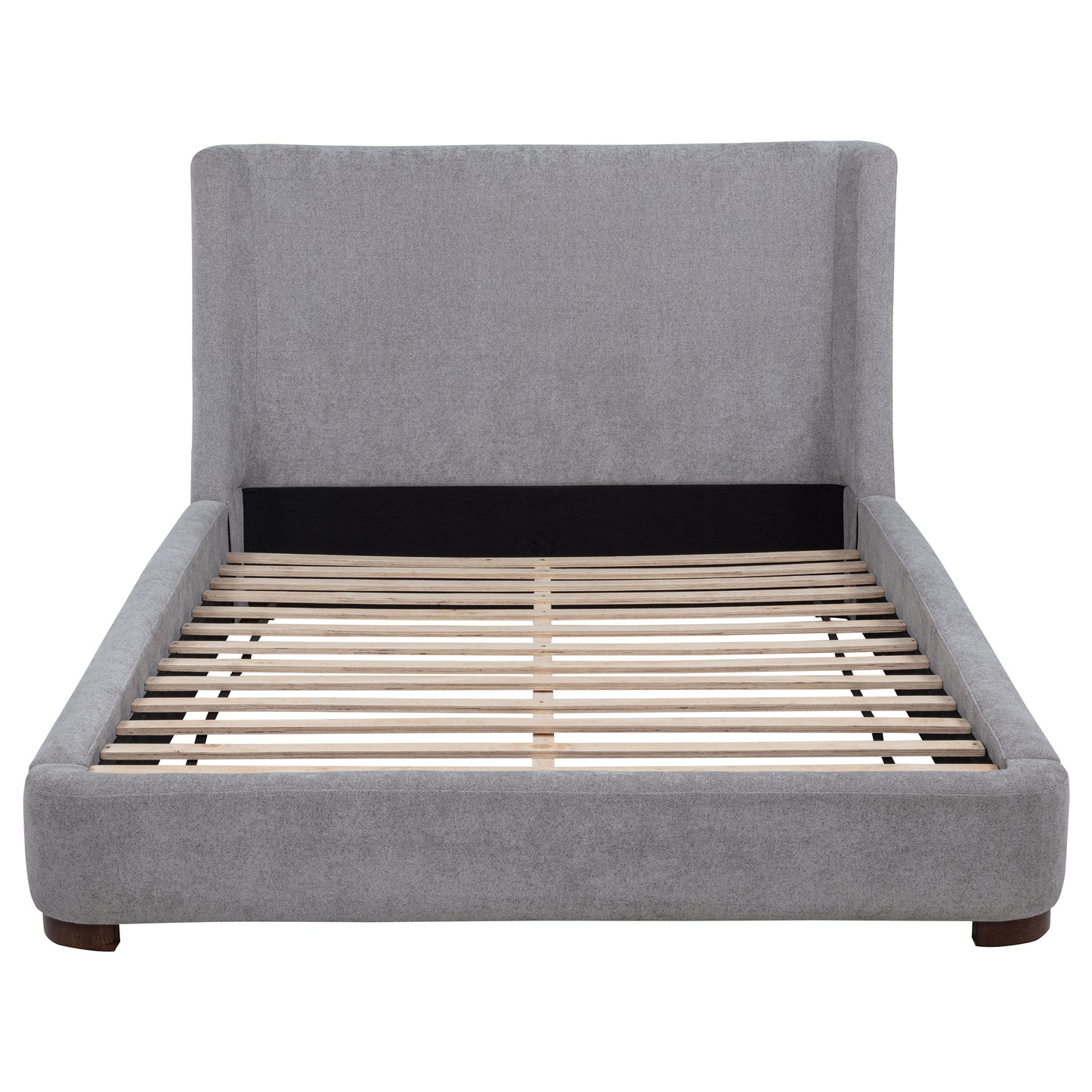 Rennes Upholstered  Wingback Platform Bed Grey