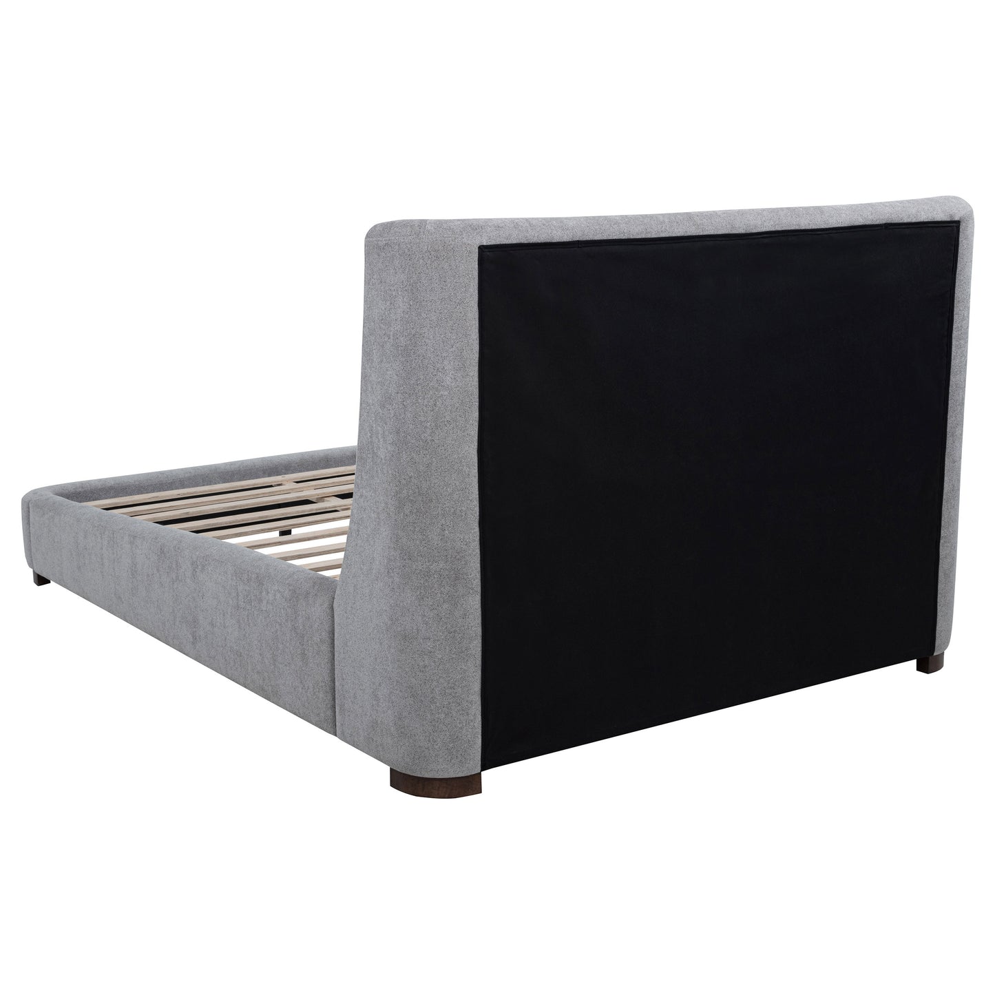 Rennes Upholstered  Wingback Platform Bed Grey