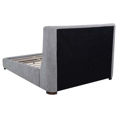 Rennes Upholstered  Wingback Platform Bed Grey