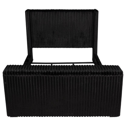 Centergrove Upholstered Queen Wingback TV Bed Black