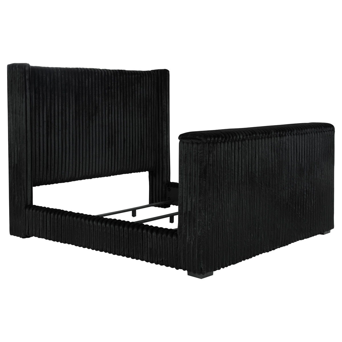 Centergrove Upholstered Queen Wingback TV Bed Black