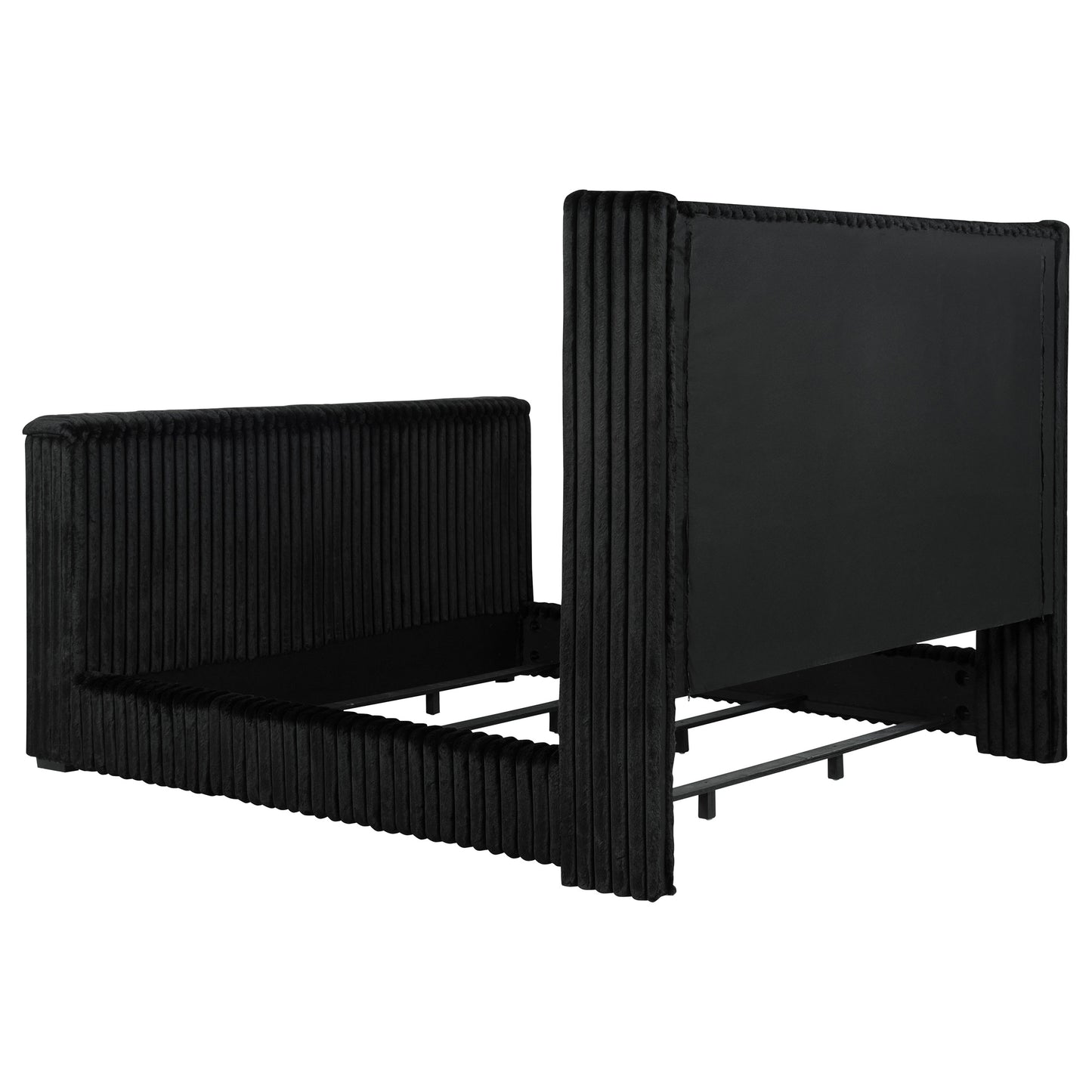 Centergrove Upholstered Queen Wingback TV Bed Black