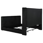 Centergrove Upholstered Queen Wingback TV Bed Black
