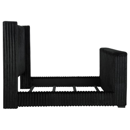 Centergrove Upholstered Queen Wingback TV Bed Black