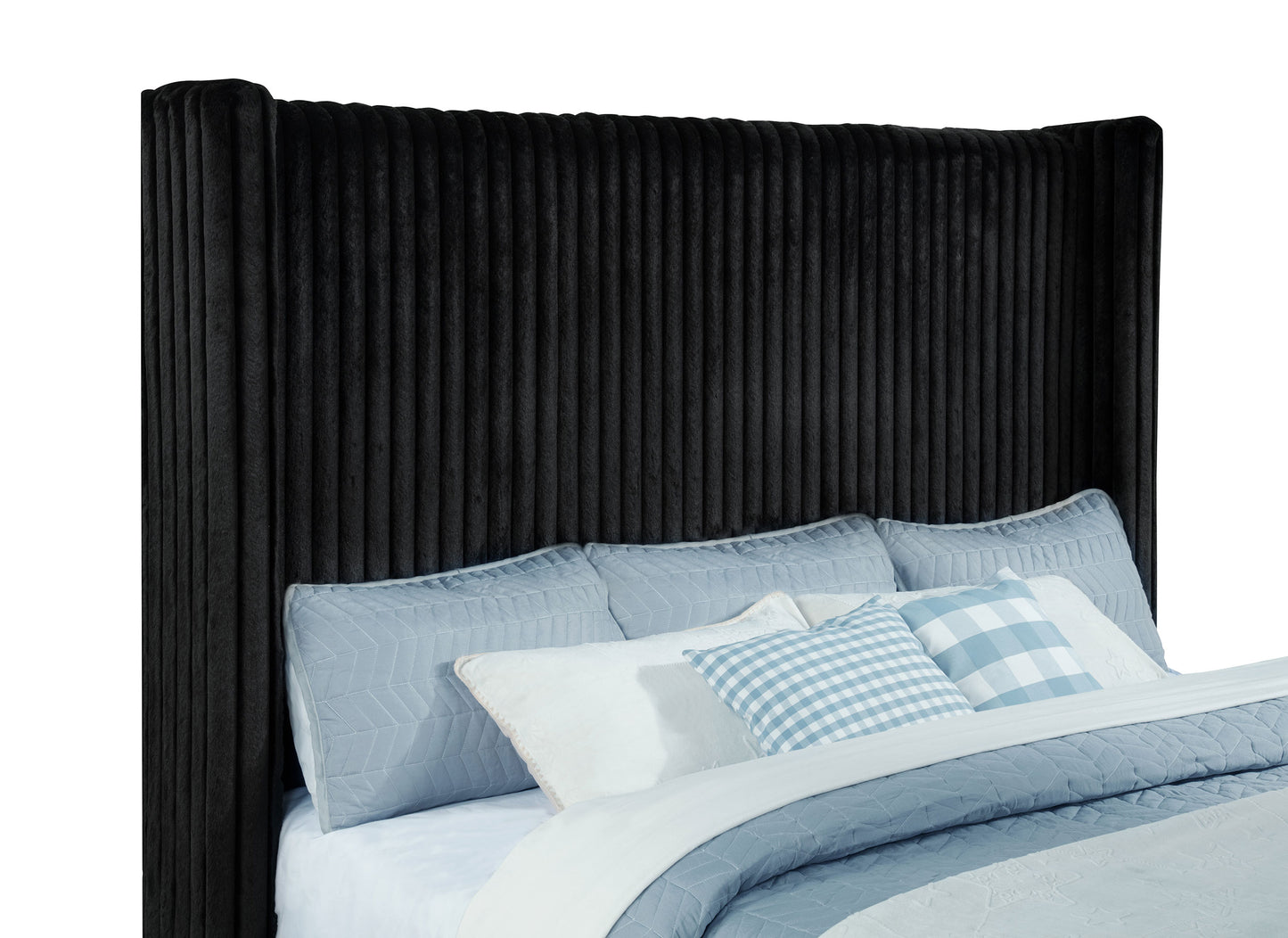 Centergrove Upholstered Queen Wingback TV Bed Black