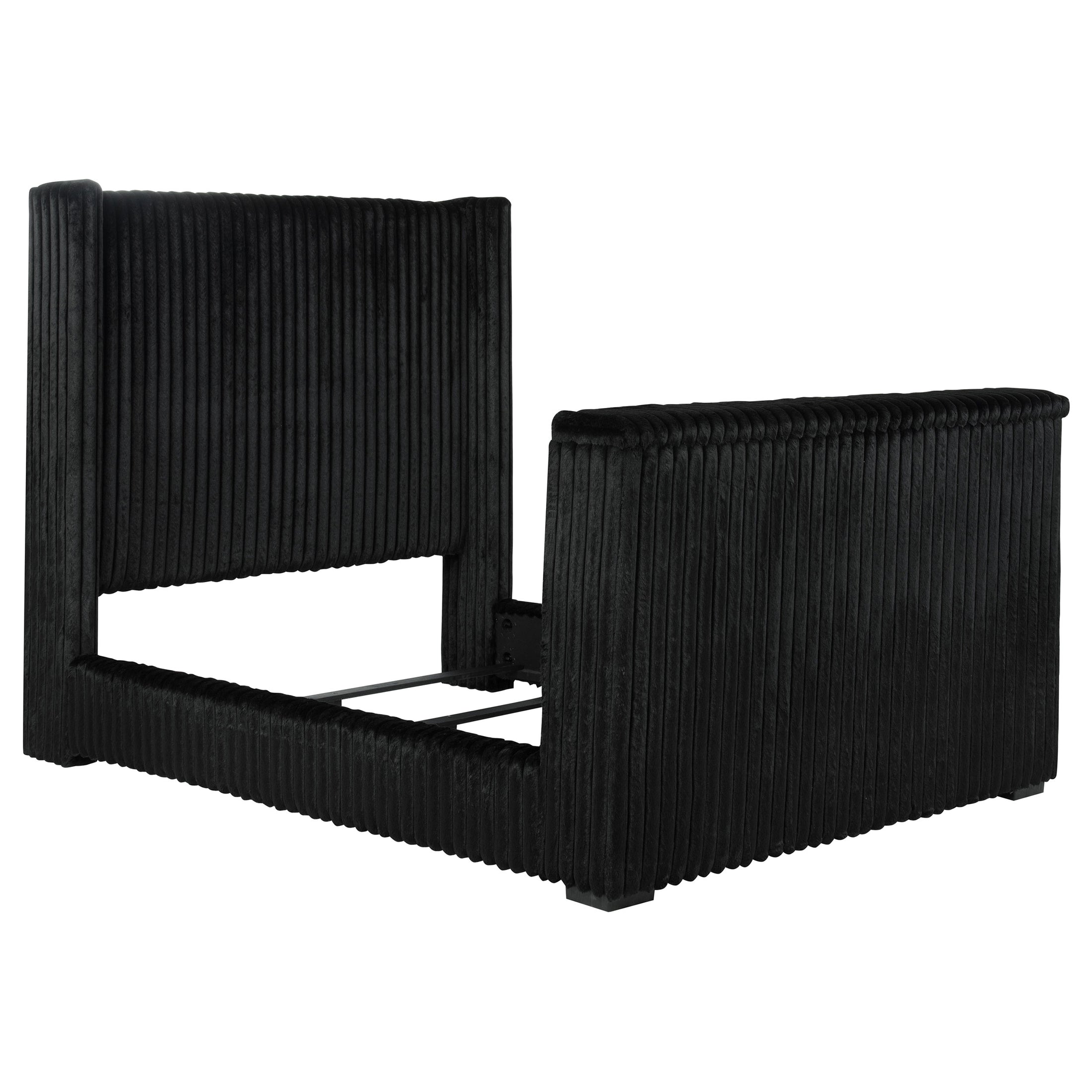 Centergrove Upholstered Queen Wingback TV Bed Black