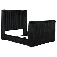 Centergrove Upholstered Queen Wingback TV Bed Black