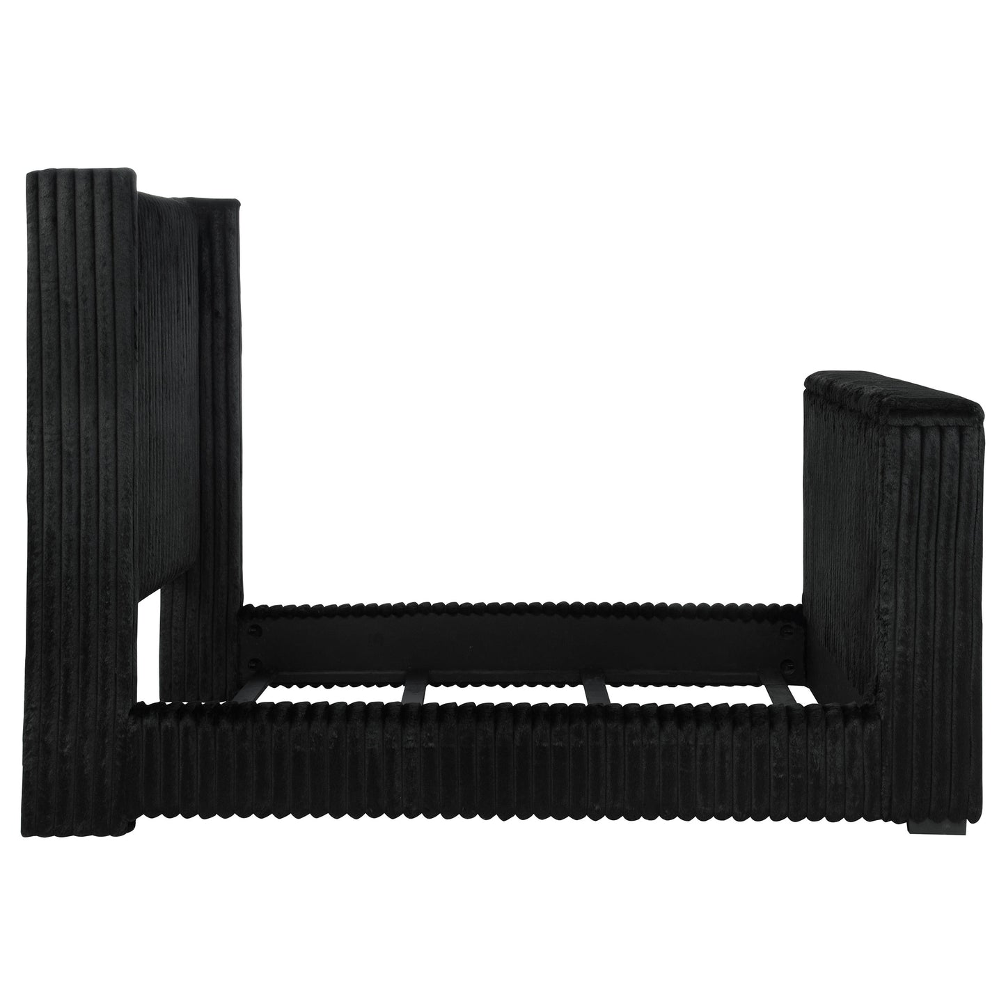 Centergrove Upholstered Queen Wingback TV Bed Black