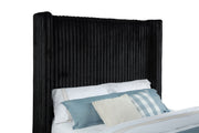 Centergrove Upholstered Queen Wingback TV Bed Black