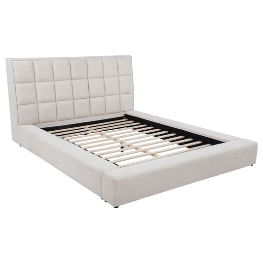 Dreux Upholstered Panel Platform Bed Cream