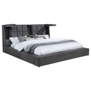 Dreux Upholstered Panel Platform Bed Cream
