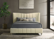 Evelyn Upholstered Panel Platform Bed Ivory