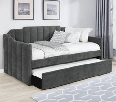 Sofá cama tapizado Kingston con cama nido color carbón
