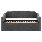 Sofá cama tapizado Kingston con cama nido color carbón