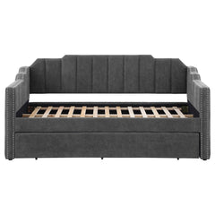 Sofá cama tapizado Kingston con cama nido color carbón