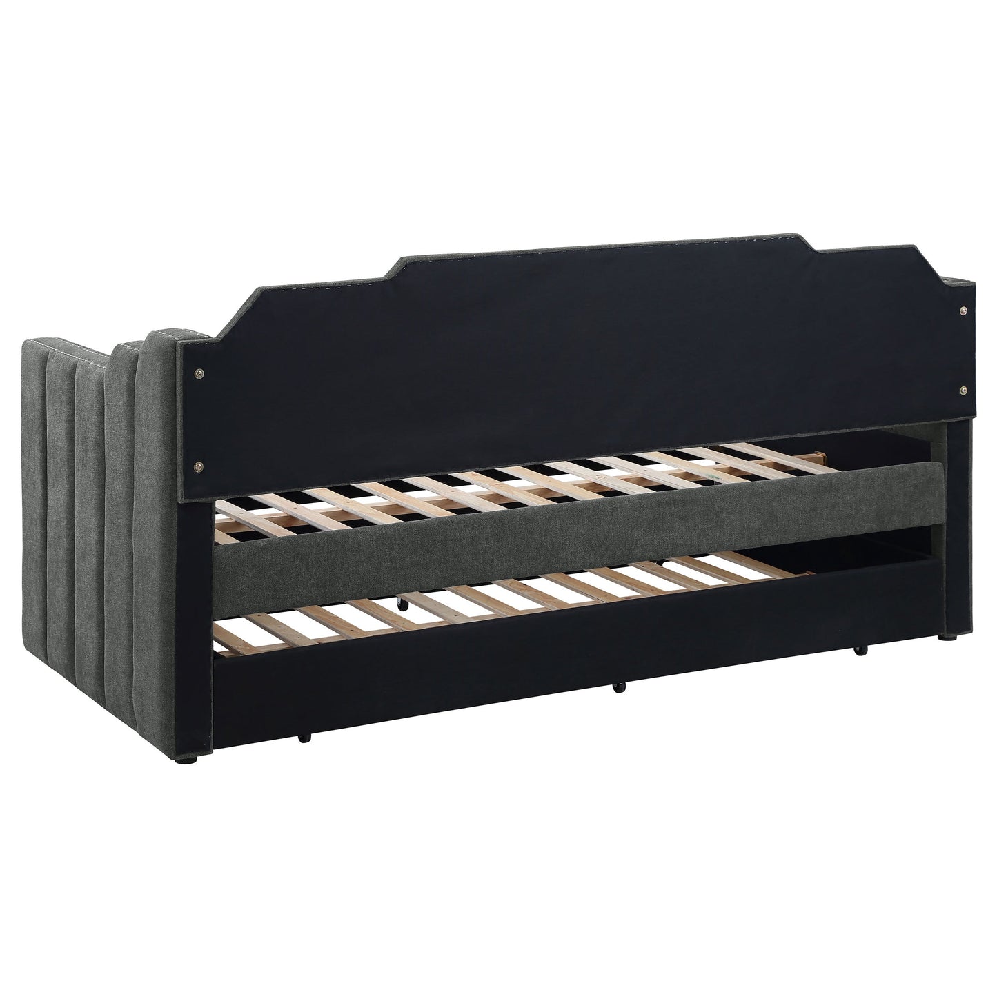 Sofá cama tapizado Kingston con cama nido color carbón