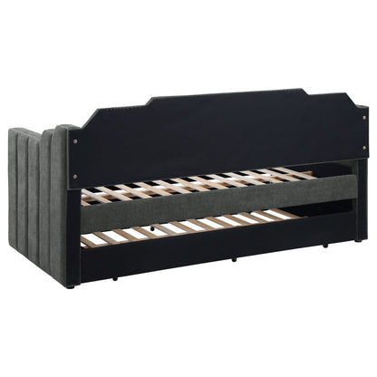 Sofá cama tapizado Kingston con cama nido color carbón