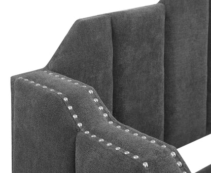 Sofá cama tapizado Kingston con cama nido color carbón