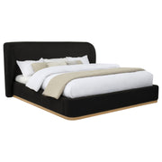 Blaire Upholstered Eastern King Wingback Platform Bed Black