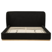 Blaire Upholstered Eastern King Wingback Platform Bed Black