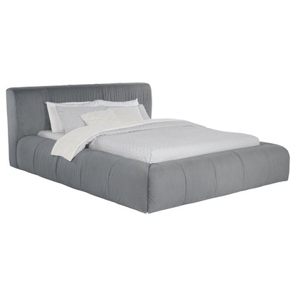 Cama de plataforma tapizada Wilshire gris